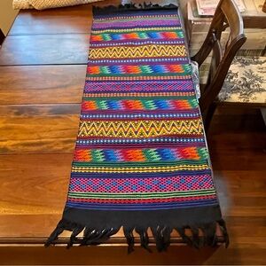 Vintage South American Guatemalan Hand Loomed Textile Table Cloth / Runner
